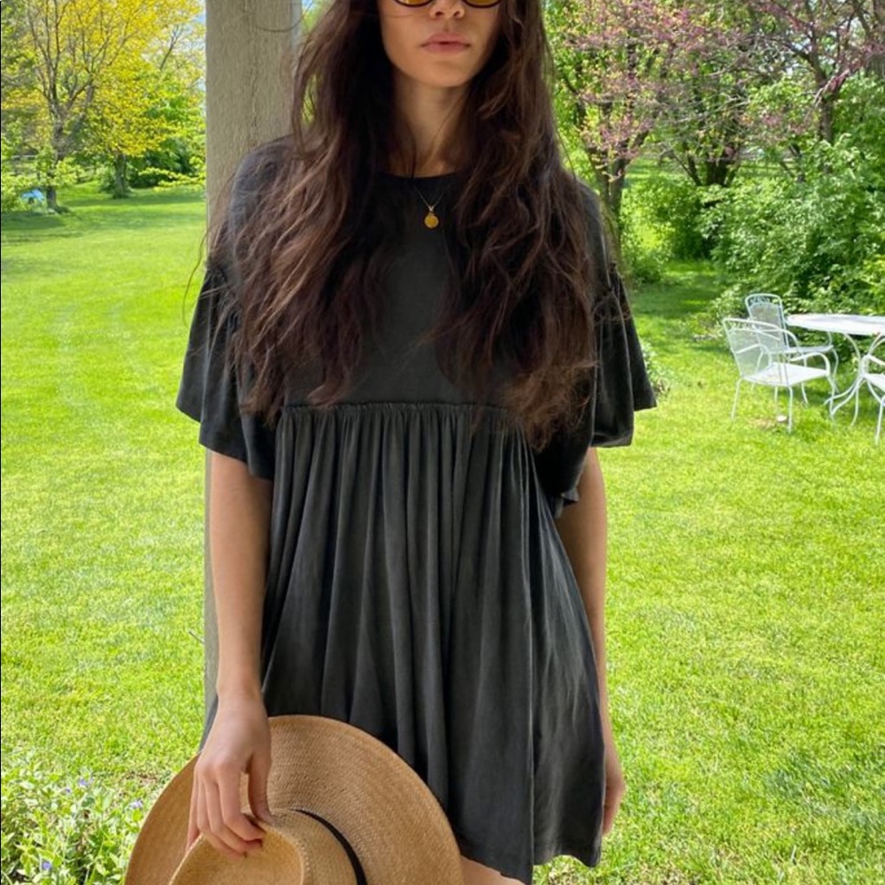 UO Baza Ruffle Mini Frock Dress